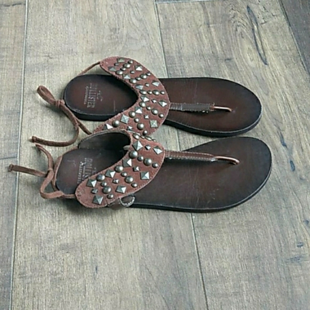 VTG HOLLISTER BOHO BEADE SUEDE SANDALS 7. - Picture 3 of 6
